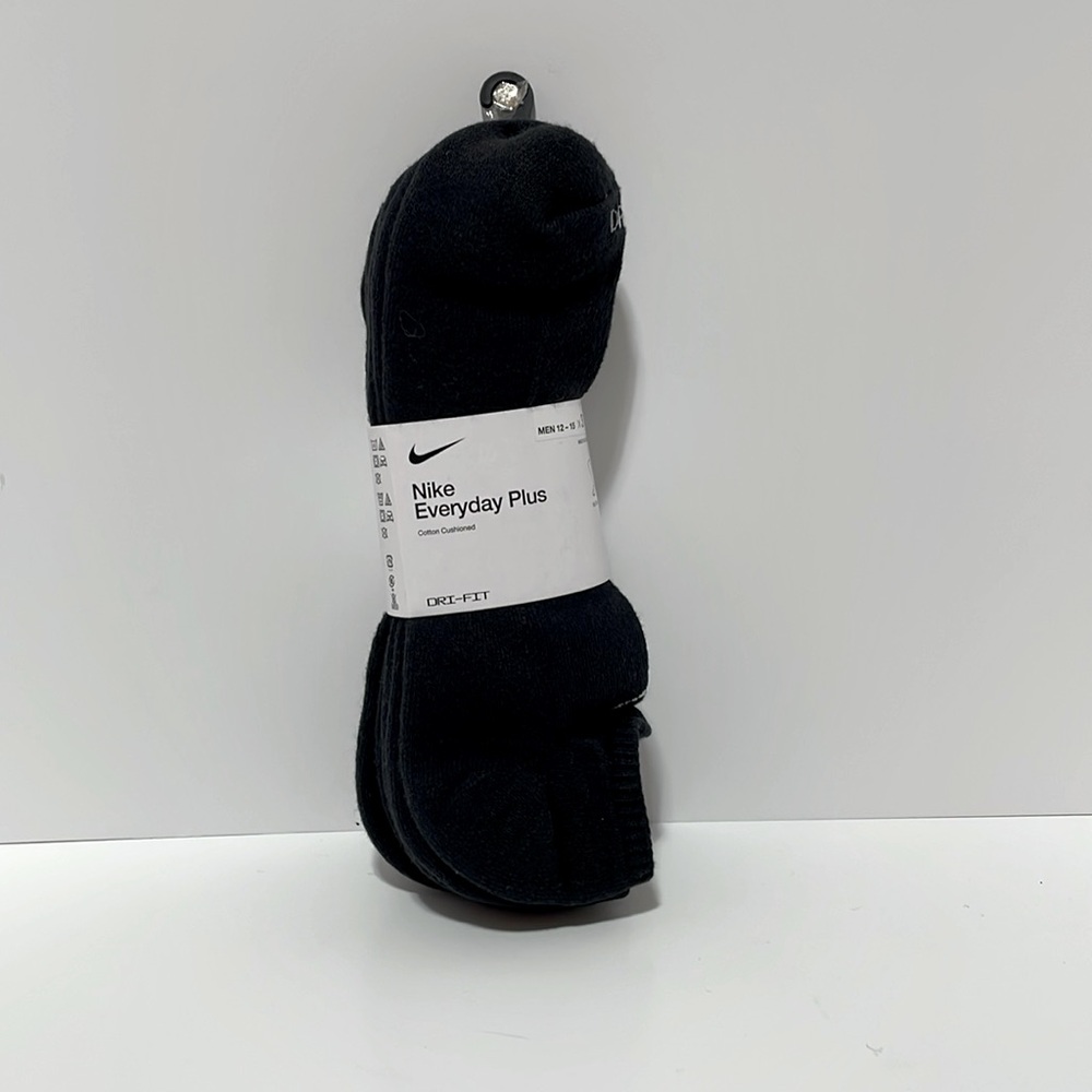 XL Nike Everyday Plus cotton Cushioned Drifit No Show Socks Mens size 12-15 X3